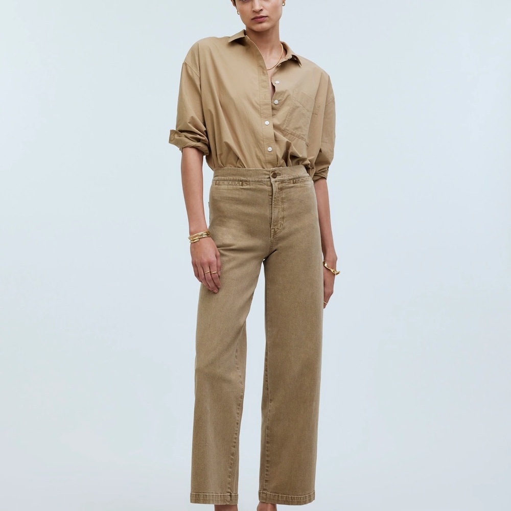 Madewell The Emmett Wide-Leg Crop Pant: Welt Pocket Edition